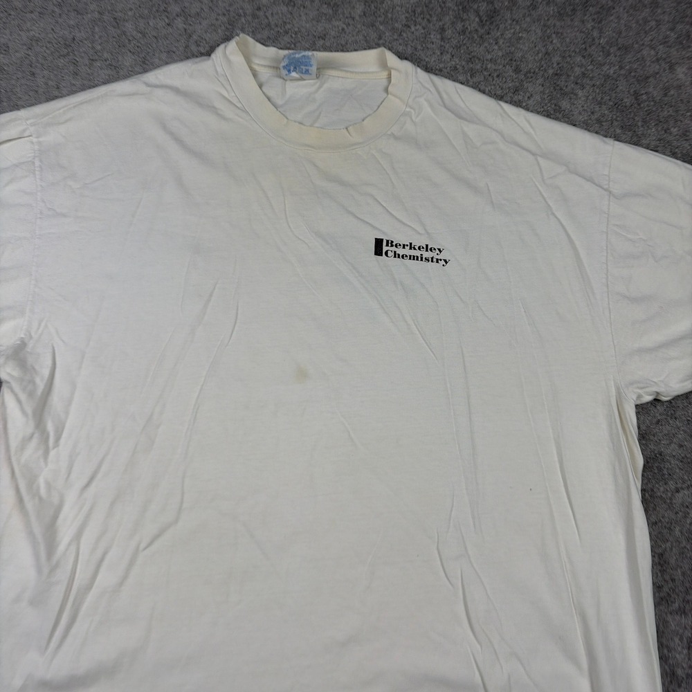 90s Berkeley Chemistry T-Shirt Mens XXL White Vintage Retro Distressed Thrashed - Picture 4 of 16